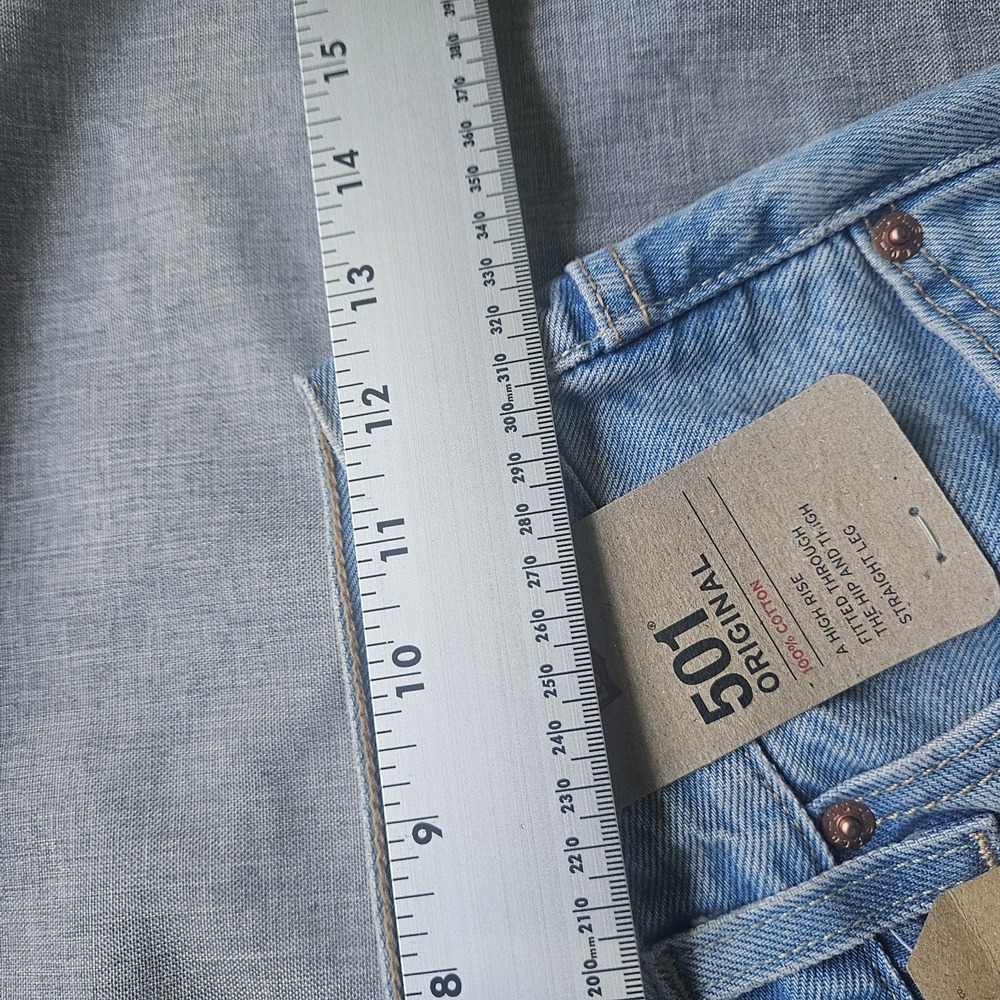Levi's 501 Premium Original Chaps Jeans Womens 25x30 Button Fly High Rise - Picture 8 of 16